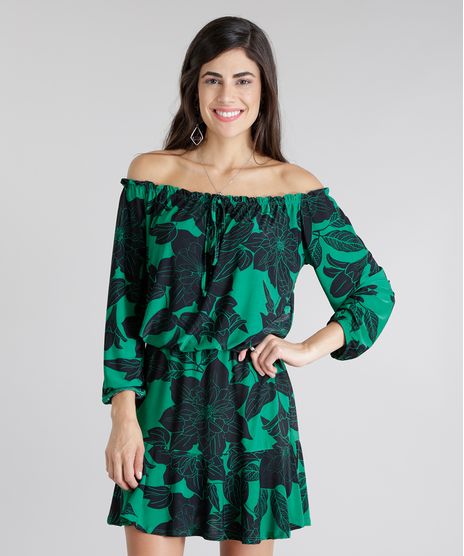 Vestido-Ombro-a-Ombro-Estampado-de-Folhagem-Verde-8812781-Verde_1