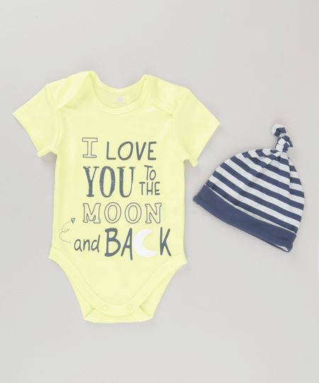 Body--I-Love-You--Amarelo---Gorro-Listrado-em-Algodao---Sustentavel-Amarelo-neon-8656533-Amarelo_Neon_1