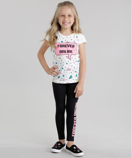 Conjunto--Forever-Online--de-Blusa-Off-White---Calca-Legging-Preta-8741060-Preto_1