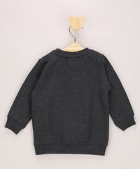 Blusao-de-Moletom-Infantil-Dinossauro--Super-Brave--Cinza-Mescla-Escuro-9803332-Cinza_Mescla_Escuro_2