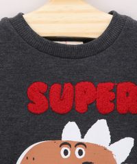 Blusao-de-Moletom-Infantil-Dinossauro--Super-Brave--Cinza-Mescla-Escuro-9803332-Cinza_Mescla_Escuro_4