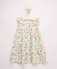 Vestido-Infantil-Amplo-Estampado-de-Borboletas-com-Recortes-Sem-Manga-Amarelo-9965632-Amarelo_1