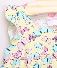 Vestido-Infantil-Amplo-Estampado-de-Borboletas-com-Recortes-Sem-Manga-Amarelo-9965632-Amarelo_4