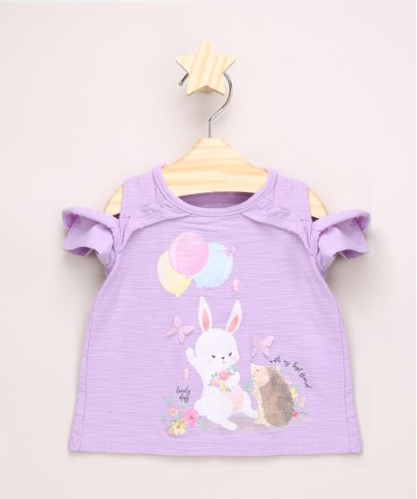 Blusa-Infantil-Open-Shoulder-Coelhinho-com-Glitter-Manga-Curta--Lilas-9966892-Lilas_1