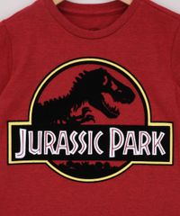 Camiseta-Infantil-Jurassic-Park-Flocada-Manga-Curta-Vermelha-9968785-Vermelho_2