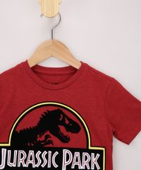 Camiseta-Infantil-Jurassic-Park-Flocada-Manga-Curta-Vermelha-9968785-Vermelho_4