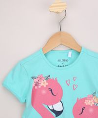 Blusa-Infantil-Flamingos-com-Glitter-Manga-Curta-Verde-Agua-9968354-Verde_Agua_4