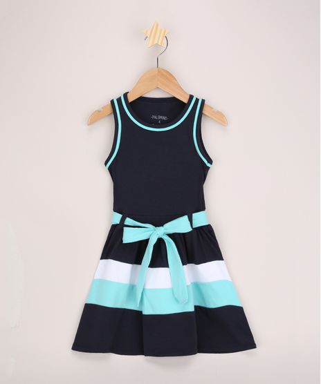 Vestido-Infantil-com-Recortes-e-Faixa-Para-Amarrar-Sem-Manga-Azul-Marinho-9965048-Azul_Marinho_1