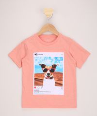 Camiseta-Infantil-Cachorro--Curious-Dog--Manga-Curta-Coral-9970632-Coral_1