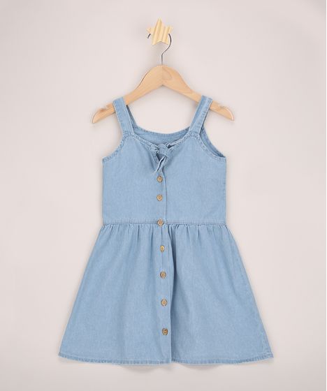 vestido jeans longo infantil