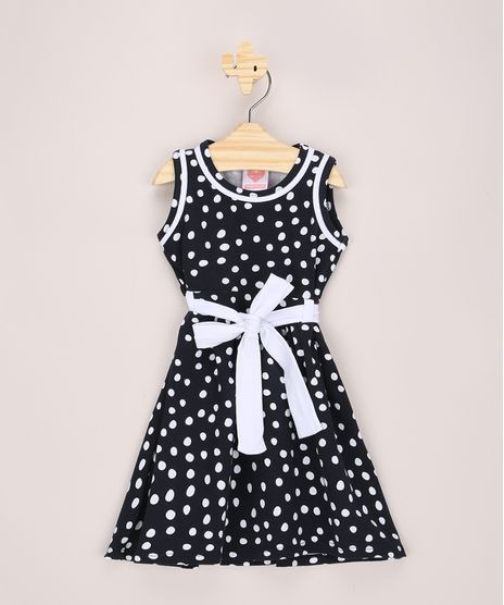 Vestido-Infantil-Estampado-de-Poa-com-Faixa-Para-Amarrar-Sem-Manga-Azul-Marinho-9973990-Azul_Marinho_1