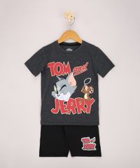 Pijama-Infantil-Tom-e-Jerry-Manga-Curta-Cinza-Mescla-Escuro-9969736-Cinza_Mescla_Escuro_1