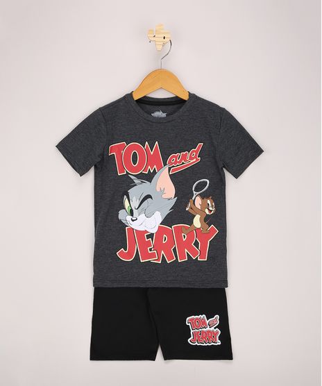 Pijama-Infantil-Tom-e-Jerry-Manga-Curta-Cinza-Mescla-Escuro-9969736-Cinza_Mescla_Escuro_1