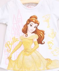 Blusa-Infantil-Ampla-Princesa-Bela-com-Glitter-Manga-Curta-Off-White-9967474-Off_White_2