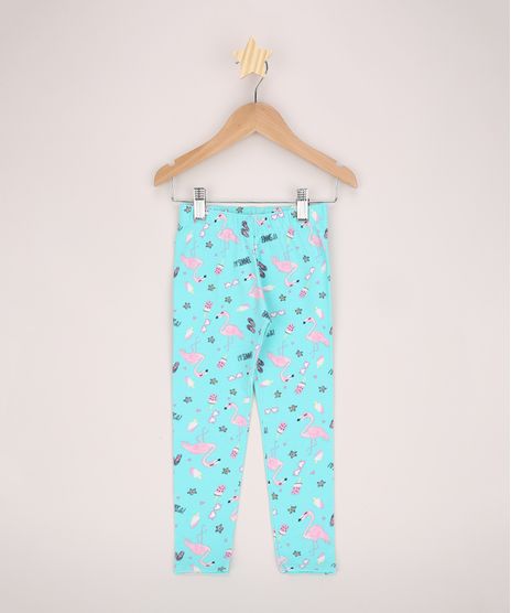 Calca-Legging-Infantil-Estampada-de-Flamingos-Verde-Agua-9966635-Verde_Agua_1