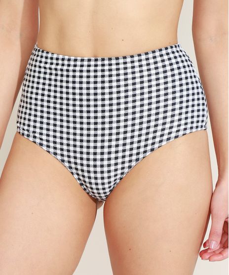 Biquini-Calcinha-Mindset-Hot-Pant-Estampado-Xadrez-Vichy-com-Protecao-UV50--Preto-9970995-Preto_1