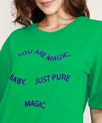 T-Shirt-Feminina-Mindset-Oversized--You-Are-Magic--Flocada-Manga-Curta-Decote-Redondo-Verde-9972967-Verde_2