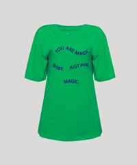 T-Shirt-Feminina-Mindset-Oversized--You-Are-Magic--Flocada-Manga-Curta-Decote-Redondo-Verde-9972967-Verde_6