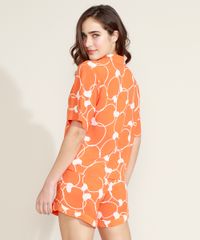 Conjunto-Feminino-Mindset-de-Camisa-Estampada-de-Caju-Manga-Curta---Short-Laranja-9971870-Laranja_2