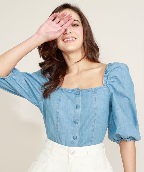 Blusa-Jeans-Feminina-Mindset-com-Botoes-Manga-Bufante-Decote-Reto-Azul-Medio-9974851-Azul_Medio_1