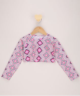 Blusa-de-Praia-Infantil-Cropped-Estampada-Geometrica-Manga-Longa-com-Protecao-UV50--Rosa-9964925-Rosa_1