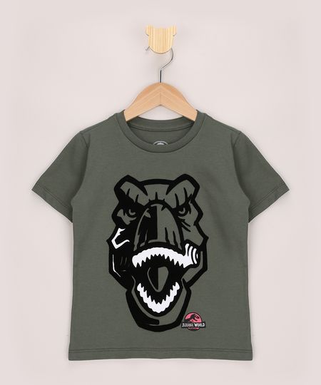 Camiseta-Infantil-Jurassic-World-Flocada-Manga-Curta-Verde-Militar-9969348-Verde_Militar_1