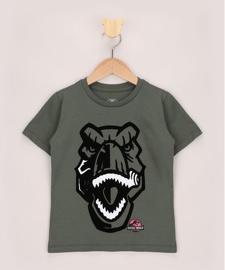 Camiseta-Infantil-Jurassic-World-Flocada-Manga-Curta-Verde-Militar-9969348-Verde_Militar_1