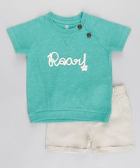 Conjunto-de-Camiseta-em-Algodao---Sustentavel-Verde-Agua---Bermuda-em-Linho-Bege-8669334-Bege_1