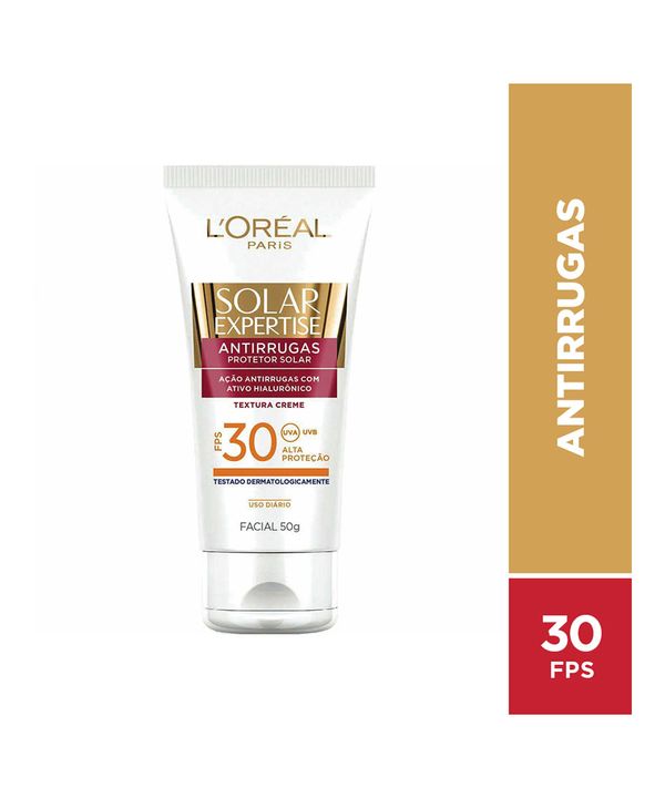 Protetor Solar L'Oréal Paris Solar Expertise Facial Antirrugas FPS 30 50g Único 50 G