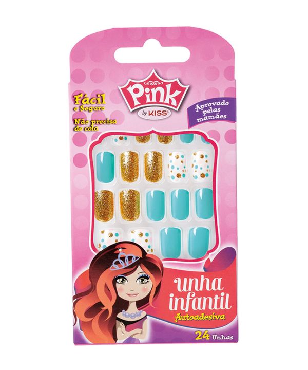 Unhas Autoadesivas Kiss New York Pink Sweetness Infantil 24 Unidades Único Único