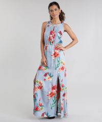 Vestido-Longo-Estampado-Floral-com-Fendas-Azul-Claro-8712346-Azul_Claro_1