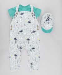Conjunto-de-Body-Verde-Agua---Macacao-e-Bone-Estampado-de-Animais-Cinza-Mescla-Claro-8676334-Cinza_Mescla_Claro_1