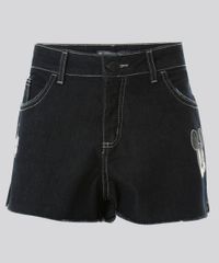 Short-Jeans-Relaxed-Mickey-com-Patchs-Azul-Escuro-8705982-Azul_Escuro_1