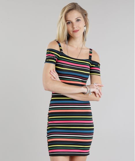 vestido preto shoulder