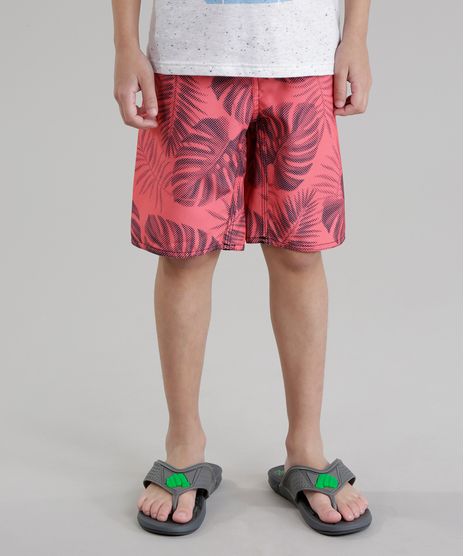 Bermuda-Estampada-de-Folhagem-Coral-8770446-Coral_1