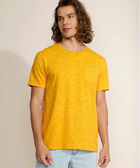 Camiseta-Masculina-Basica-com-Bolso-Manga-Curta-Gola-Careca-Mostarda-9286099-Mostarda_1