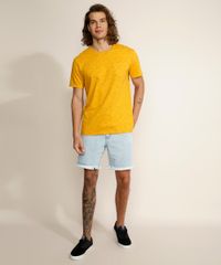 Camiseta-Masculina-Basica-com-Bolso-Manga-Curta-Gola-Careca-Mostarda-9286099-Mostarda_3