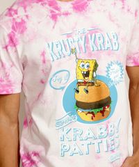 Camiseta-Masculina-Bob-Esponja-Estampada-Tie-Dye-Manga-Curta-Gola-Careca-Rosa-9962329-Rosa_2