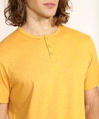 Camiseta-Masculina-Basica-Manga-Curta-Gola-Portuguesa-Mostarda-9964951-Mostarda_4