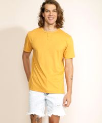 Camiseta-Masculina-Basica-Manga-Curta-Gola-Portuguesa-Mostarda-9964951-Mostarda_5
