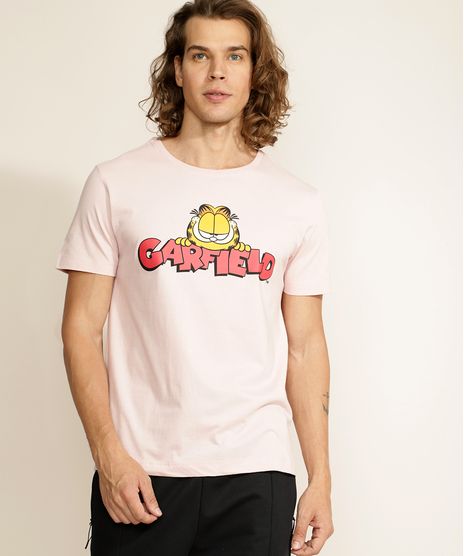 Camiseta-Masculina-Garfield-Manga-Curta-Gola-Careca-Rosa-Claro-9974912-Rosa_Claro_1