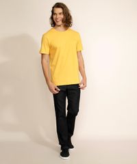 Camiseta-Masculina-Basica-com-Bordado-Manga-Curta-Gola-Careca-Mostarda-9970354-Mostarda_3