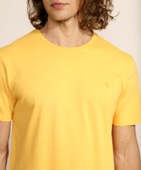 Camiseta-Masculina-Basica-com-Bordado-Manga-Curta-Gola-Careca-Mostarda-9970354-Mostarda_4