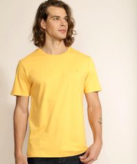 Camiseta-Masculina-Basica-com-Bordado-Manga-Curta-Gola-Careca-Mostarda-9970354-Mostarda_5