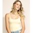 Regata-Feminina-Basica-Estampada-Xadrez-Vichy-com-Alca-Fina-Amarela-9230322-Amarelo_1