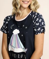 Camisola-Feminina-Raglan-Unicornio-Manga-Curta-Azul-Marinho-9782045-Azul_Marinho_5