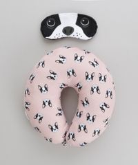 Kit-de-Apoio-de-Cabeca---Tapa-Olho-Estampado-de-Bulldog-Rose-8790321-Rose_1