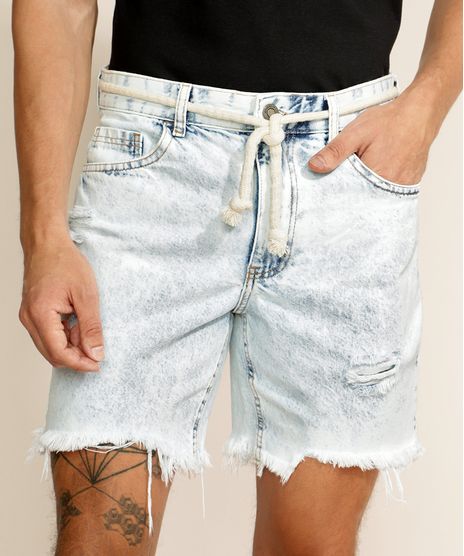 Bermuda-Jeans-Masculina-Reta-Destroyed-com-Barra-Desfiada-e-Cordao-Azul-Claro-9967137-Azul_Claro_1