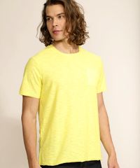 Camiseta-Masculina-Basica-Flame-com-Bolso-Manga-Curta-Gola-Careca-Amarelo-Claro-9971230-Amarelo_Claro_5