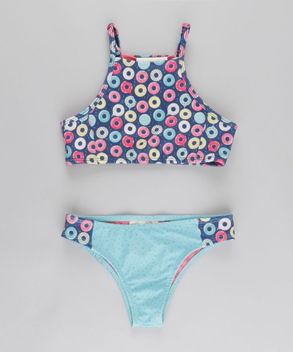 Biquíni Estampado de Donut com Proteção UV 50+ Azul 10